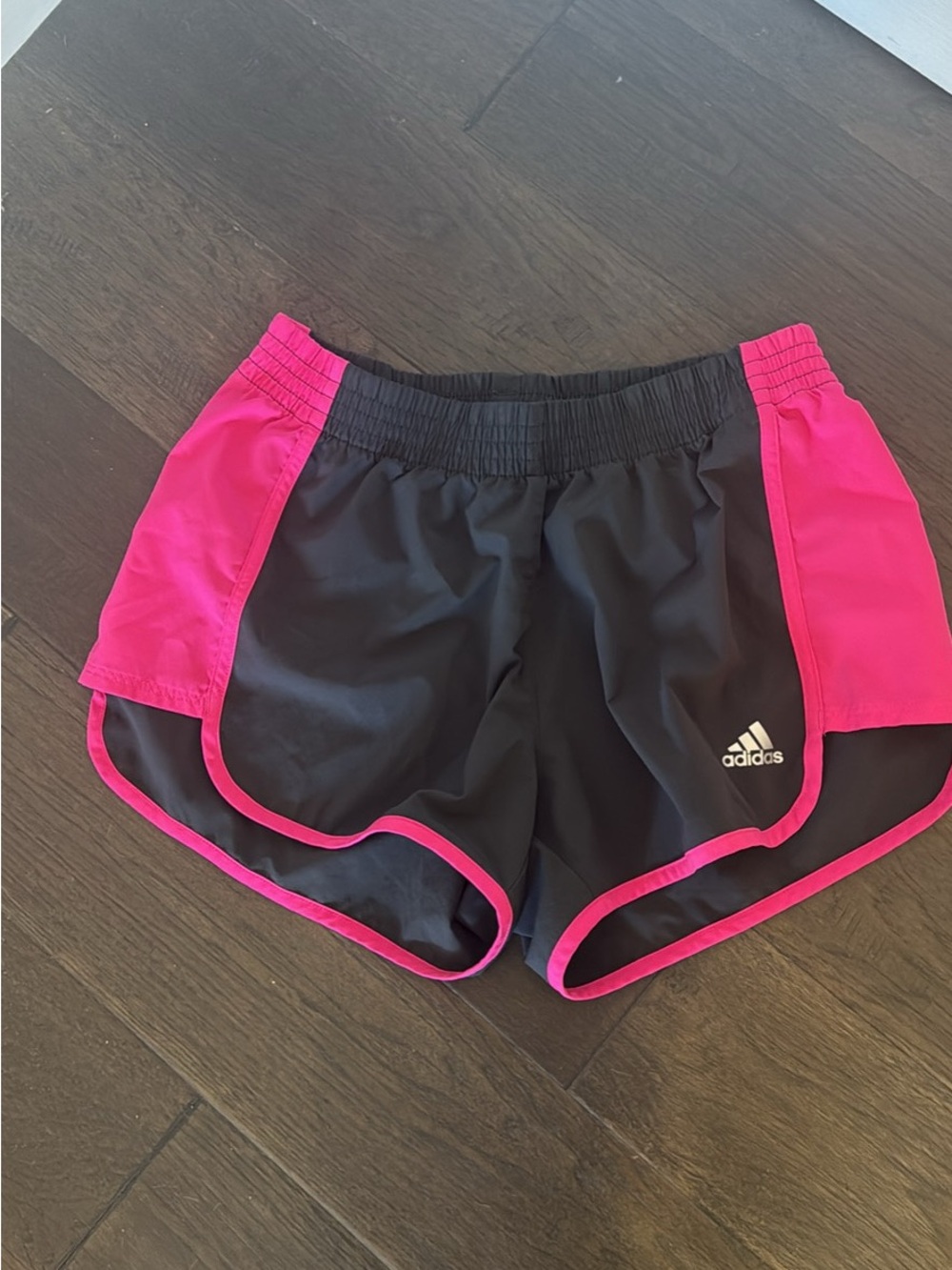 adidas girls Black & Pink Running Shorts 8-10